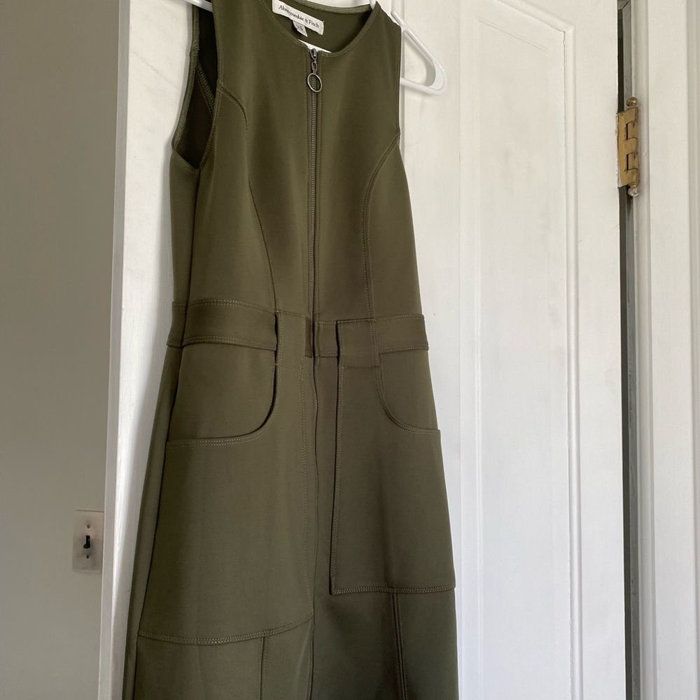 Abercrombie & Fitch Green Zip up Dress XS
